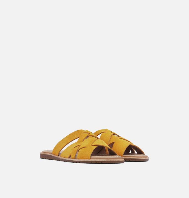 Womens Slides Yellow - Sorel Ella™ Sandal - 769-HANPEX